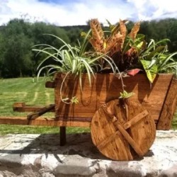 Maceta De Madera Tipo Jardinera De Carreta